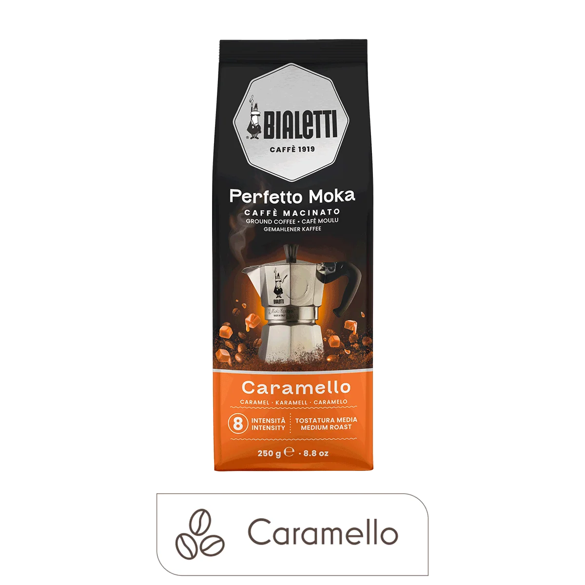 Bialetti Perfetto Moka Caramel Ground Coffee, 8.8 oz
