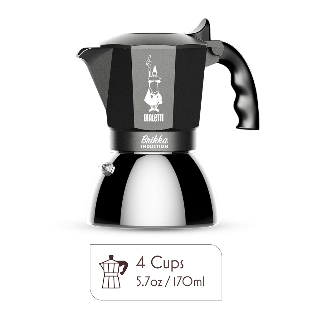Brikka Induction Moka Pot Crema-Rich Stovetop Espresso & Italian Coffee Maker