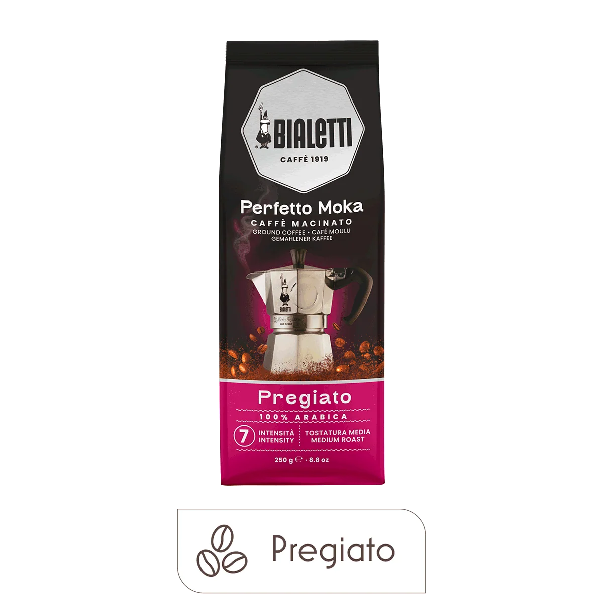 Bialetti Perfetto Moka Pregiato 100% Arabica Ground Coffee, 8.8 oz