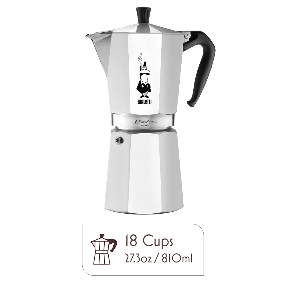 Iconic Moka Pot Italian Coffee & Stovetop Espresso Maker - 18 Cups