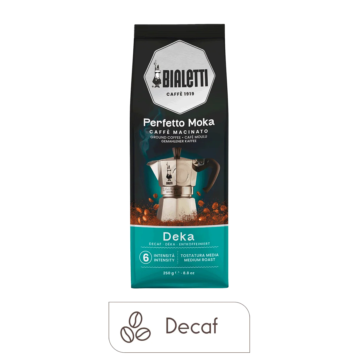 Bialetti Perfetto Moka Decaf Ground Coffee, 8.8 oz