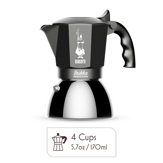 Brikka Induction Moka Pot Crema-Rich Stovetop Espresso & Italian Coffee Maker